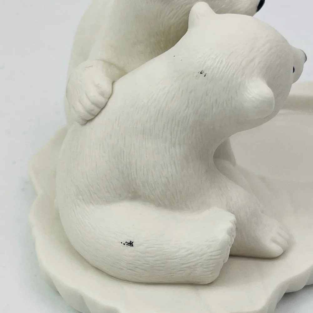 PartyLite Polar Bear Babies Cubs Tealight Holder P90348 Winter White Christmas - Picture 5 of 9